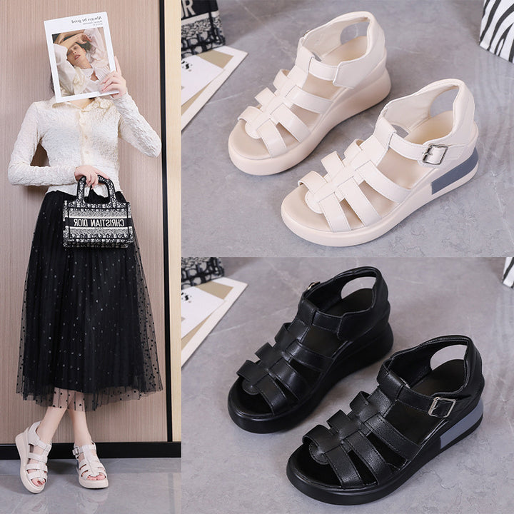 Women's airy strap sandal with cushioned comfort insole and subtle platform midsole Mune Fashion