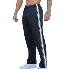 Men's relaxed training pants with side contrast stripe, elastic waistband and straight leg Mune Fashion