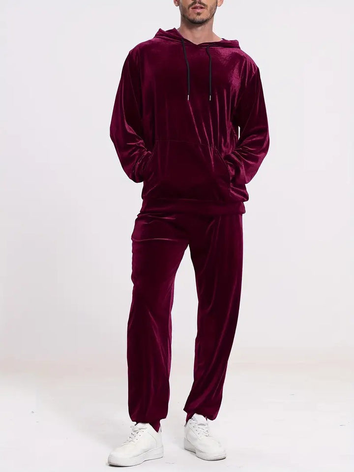 Men's velour leisure suit with hoodie and casual joggers Mune Fashion