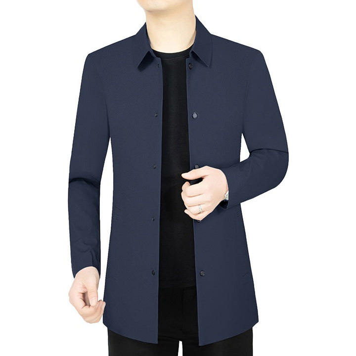 Men's lightweight unlined city coat in shirt jacket style with minimalist button placket Mune Fashion