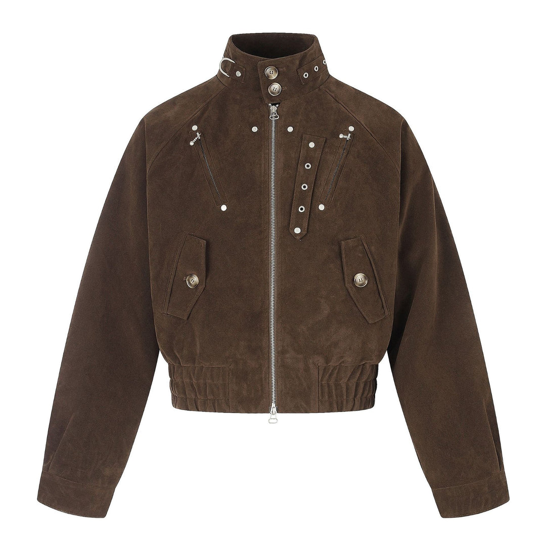 Men's Suede Bomber Jacket in Pilot Style Mune Fashion