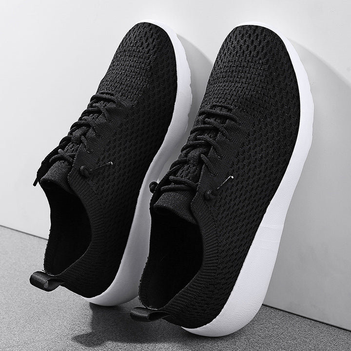 Unisex breathable knit slip-on sneakers with elastic shaft, pull tab and cushioned lightweight sole Mune Fashion