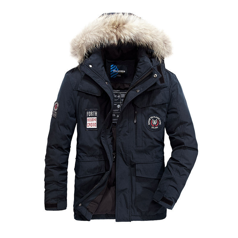 Men's winter parka with removable hood and faux fur trim water-repellent multifunctional pockets Mune Fashion