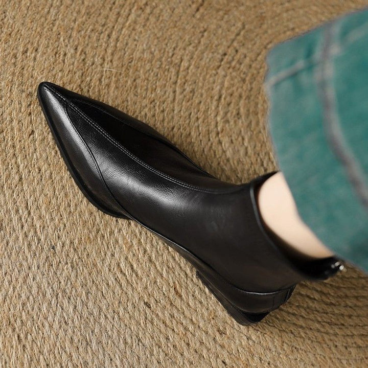 Women Elegant Lace Ankle Boots with Low Block Heel Mune Fashion