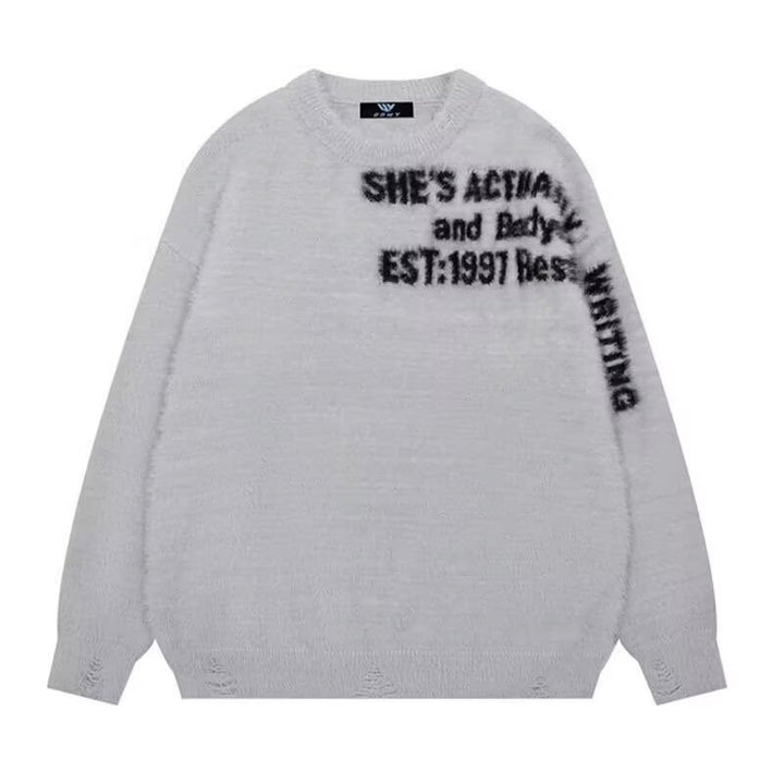 Women Casual Oversized Sweater with Graphic Print Mune Fashion