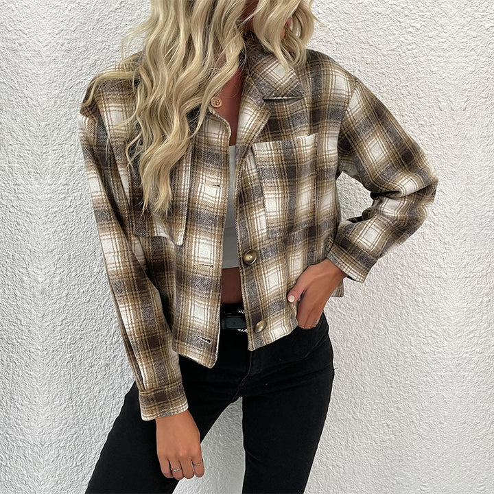 Women's Checked Bomber Jacket Mune Fashion