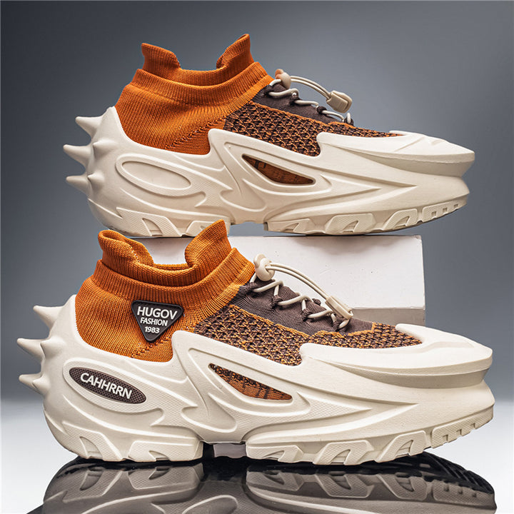 Unisex futuristic chunky sneaker with knitted shaft, sculpted EVA sole and quick lacing Mune Fashion