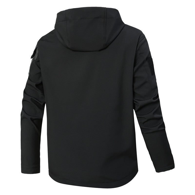 Men's Softshell Tactical Jacket with Fleece Lining, Hood and Multifunctional Pockets Mune Fashion