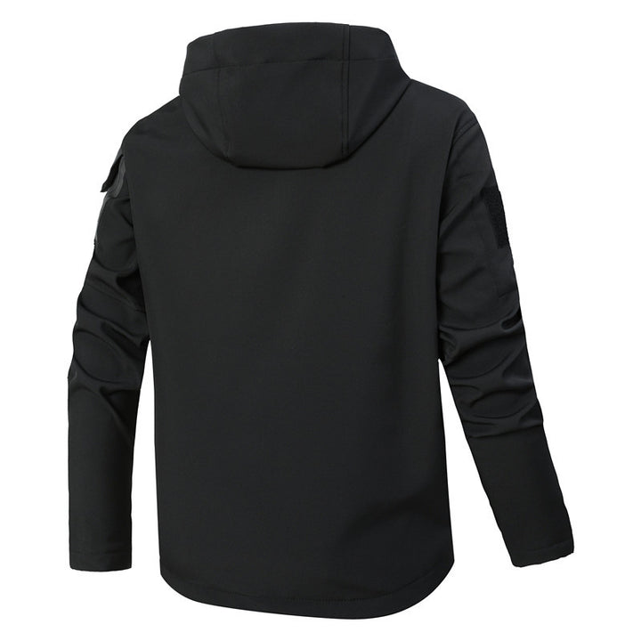 Men's Softshell Tactical Jacket with Fleece Lining, Hood and Multifunctional Pockets Mune Fashion