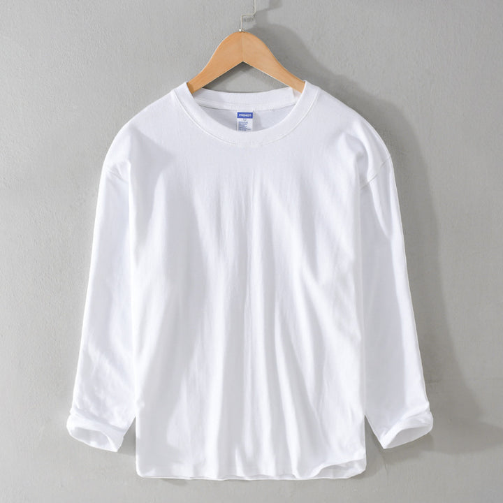 Unisex Long Sleeve Premium Basics Long Sleeve Shirt made of Cotton Blend with Round Neck Mune Fashion