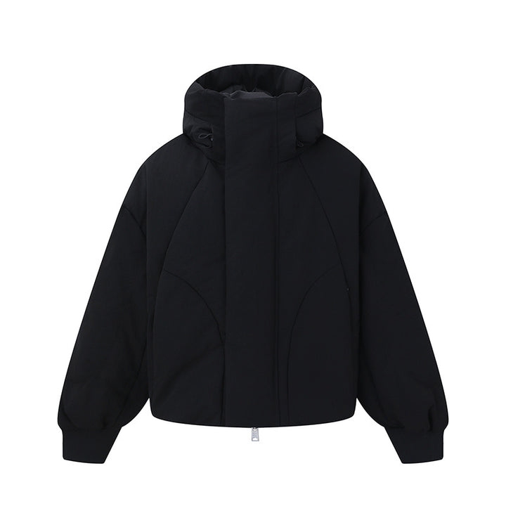 Women's short padded quilted jacket with high stand-up collar and balloon sleeves Mune Fashion