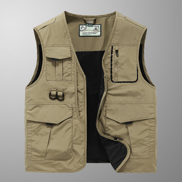 Men's Photography and Outdoor Utility Vest with Multifunctional Pockets and D-Ring Attachments Mune Fashion