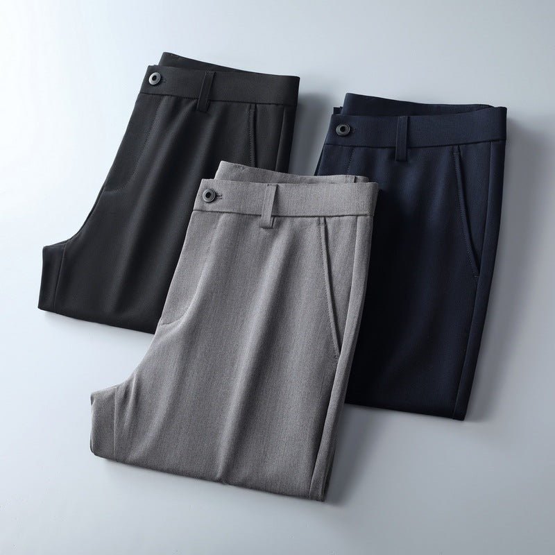Men's slim-fit suit trousers made of stretch twill with straight leg Mune Fashion