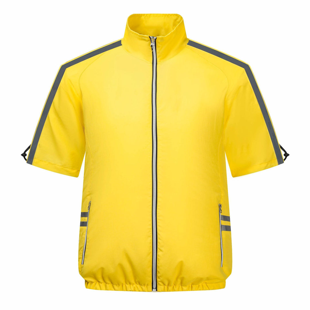 Unisex nan short-sleeve safety vest with reflective stripes and full-length zipper Mune Fashion