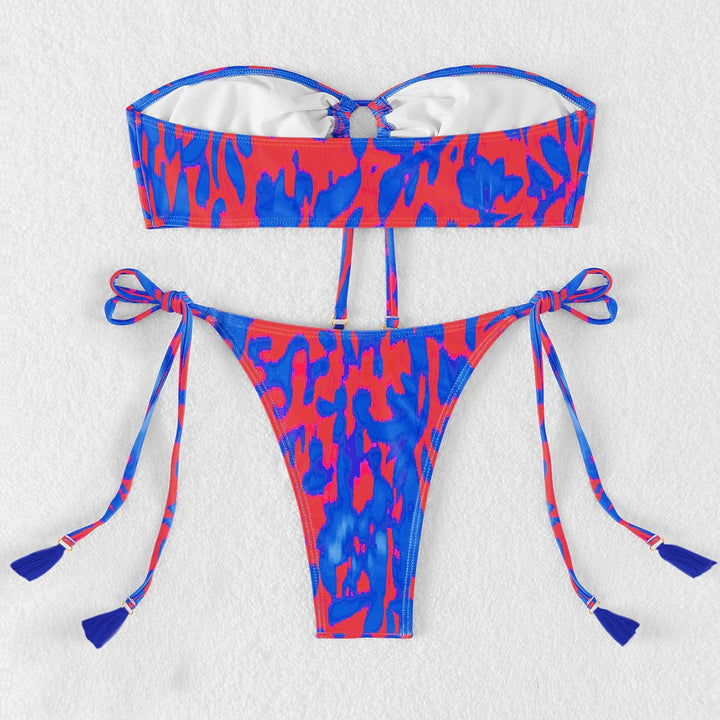 Women's bandeau bikini with stylish cut-out and side tie straps Mune Fashion