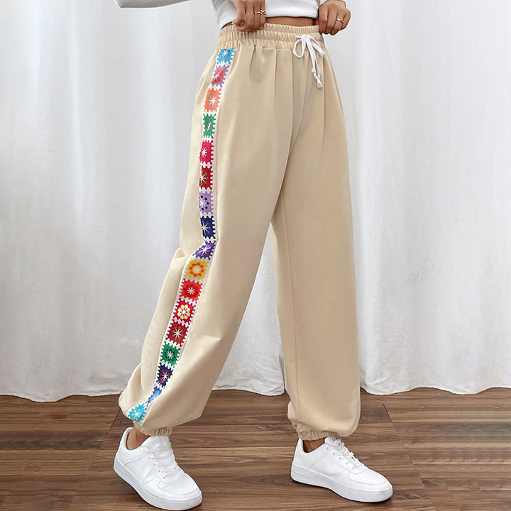 Women's Jogging Pants with Colorful Side Pattern Mune Fashion
