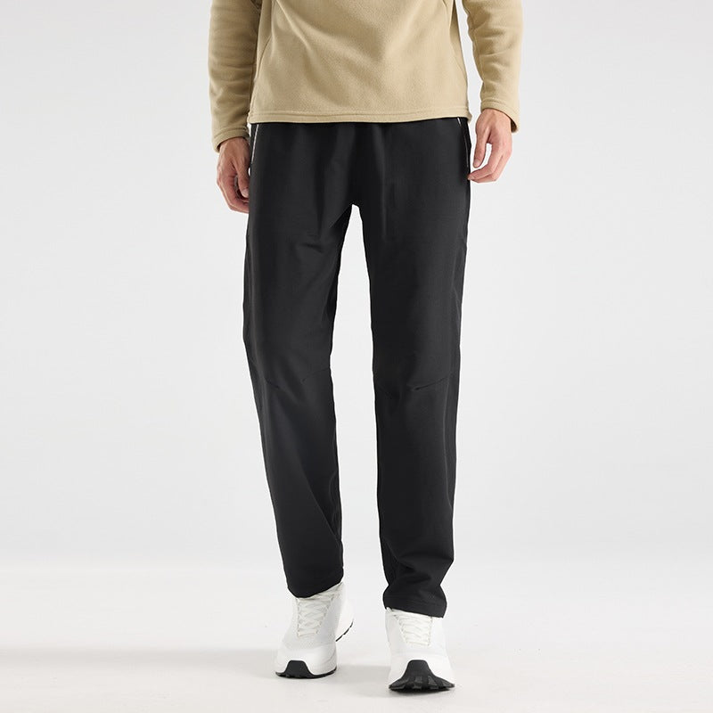 Men's Lightweight Tech Jogging Pants with Elastic Waistband, Zipper Pockets & Tapered Leg Mune Fashion