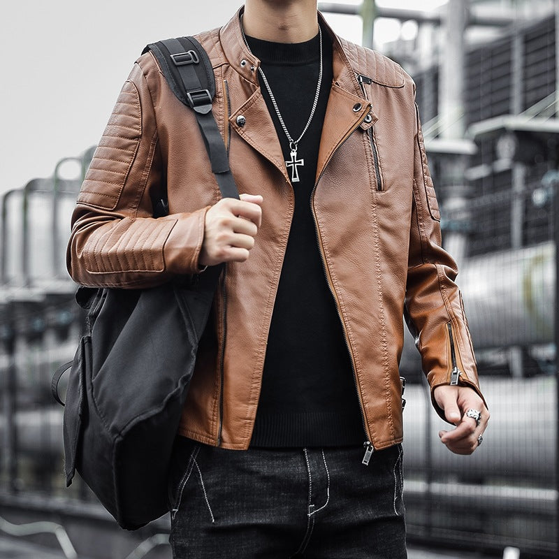 Men's Fashion Biker Jacket made of Faux Leather Mune Fashion 1787738599