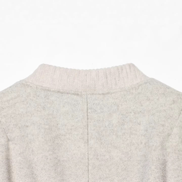 Women Oversized Boxy Bomber Jacket made of soft sweat with zipper and arm pocket Mune Fashion