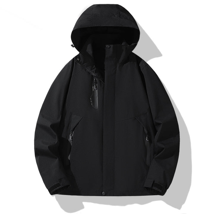 Men's softshell windbreaker with hood, waterproof zippers, and adjustable hem Mune Fashion