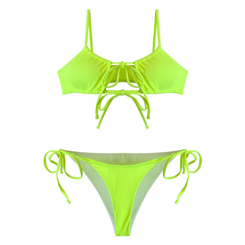 Ladies Bikini Set with adjustable knot design and high leg cut Mune Fashion