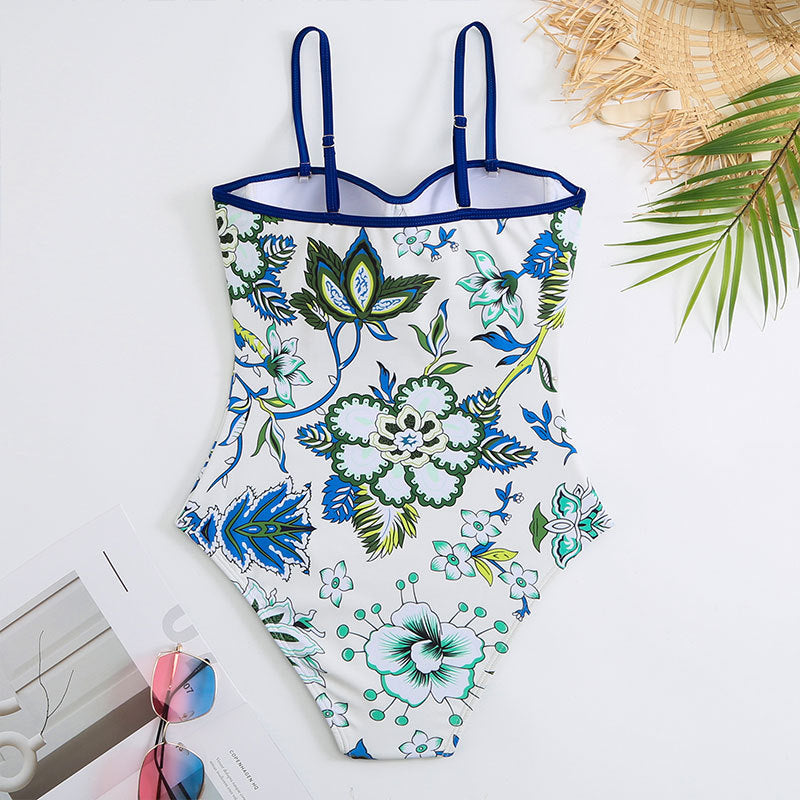 Women's One-Piece Swimsuit with Elegant Wrap Skirt Mune Fashion
