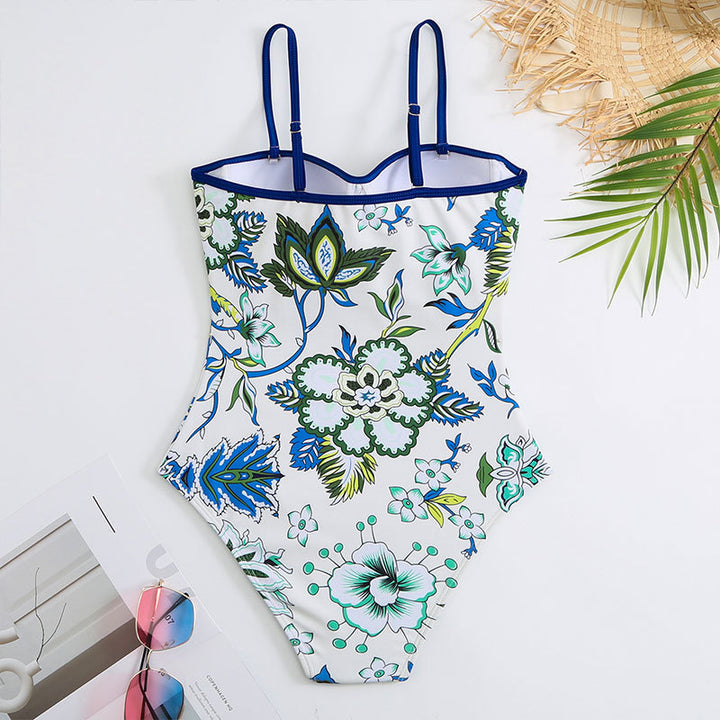 Women's One-Piece Swimsuit with Elegant Wrap Skirt Mune Fashion