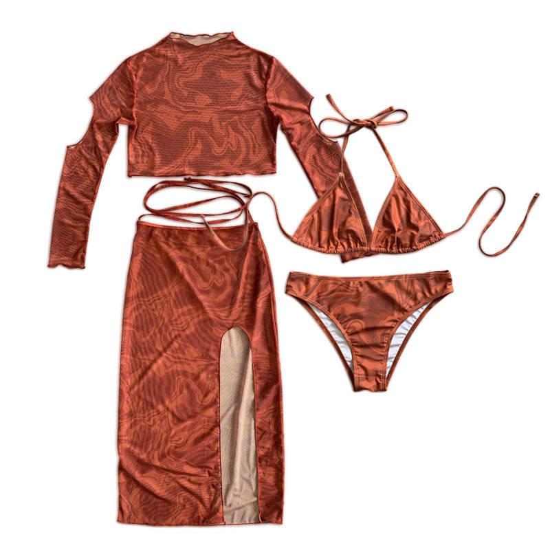 Ladies elegant and transparent two-piece outfit with high-cut skirt Mune Fashion