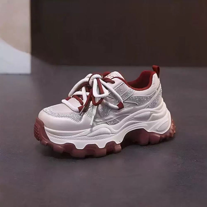 Ladies Trendy Chunky Sneakers with Double Cushioning and Breathable Mesh Upper Mune Fashion