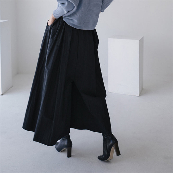 Women Wide Palazzo Pants with Wrap Look and Tied Belt Mune Fashion