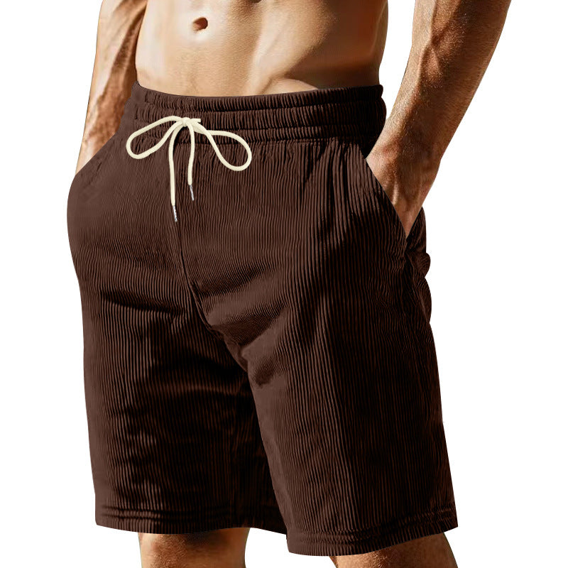 Men's knee-length Bermuda shorts with elastic waistband, drawstring, and side pockets Mune Fashion