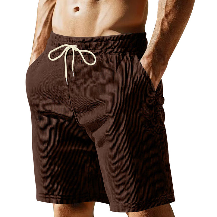 Men's knee-length Bermuda shorts with elastic waistband, drawstring, and side pockets Mune Fashion