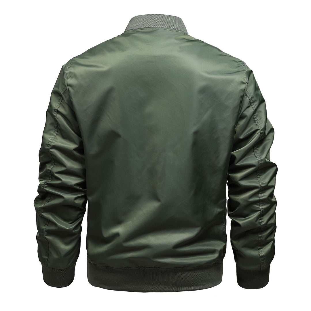 Men's bomber jacket in MA-1 style with sleeve utility pocket and contrasting lining Mune Fashion
