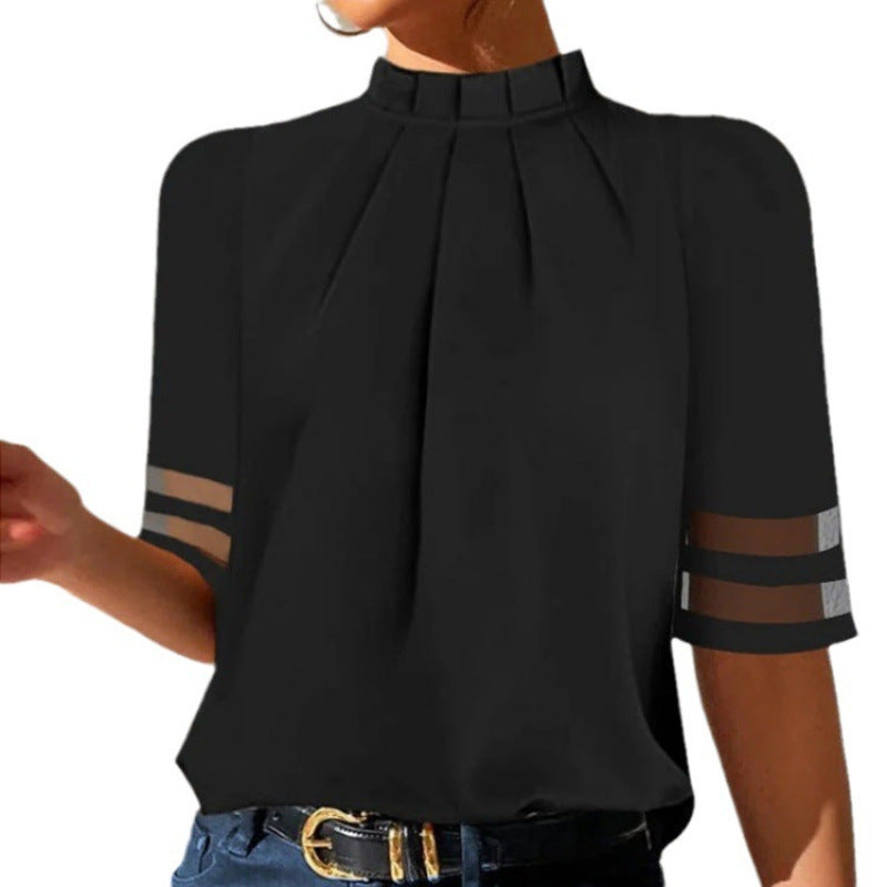 Ladies elegant blouse with transparent sleeves Mune Fashion