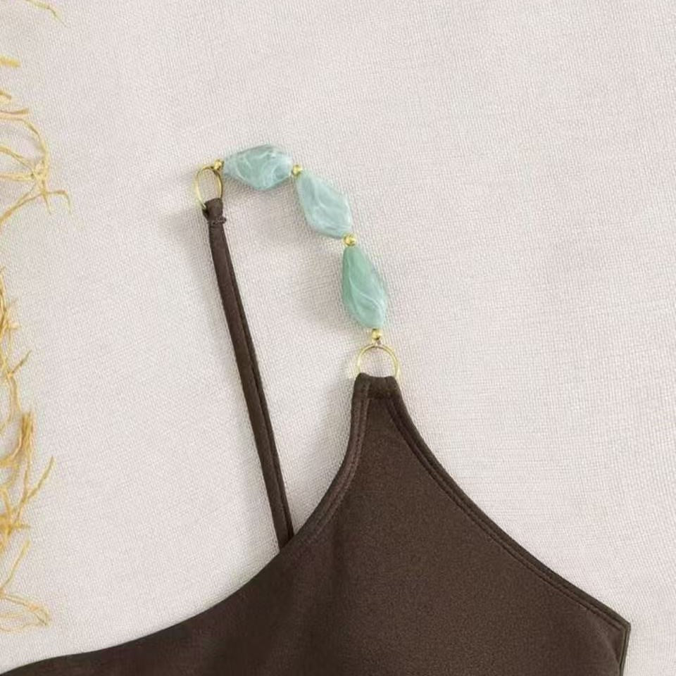 Ladies Elegant One-Piece Swimsuit with Unique Strap Design Mune Fashion