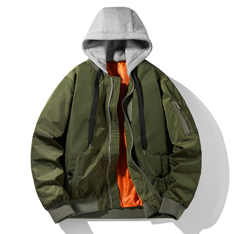 Men's Urban Bomber Jacket with integrated hood layer, contrasted thermal lining, and arm pocket Mune Fashion
