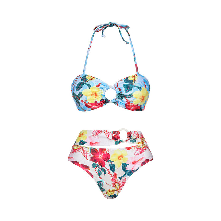Women Bikini with Ruffles and Matching Maxi Skirt Mune Fashion