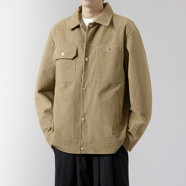 Men's Soft Cord Jacket with Fleece Lining Mune Fashion