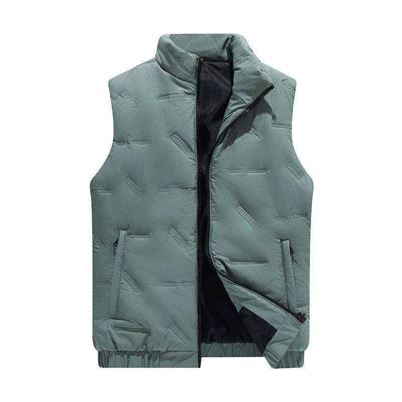 Men's lightweight quilted thermal vest with all-over logo, windproof outer shell and concealed zipper pockets Mune Fashion