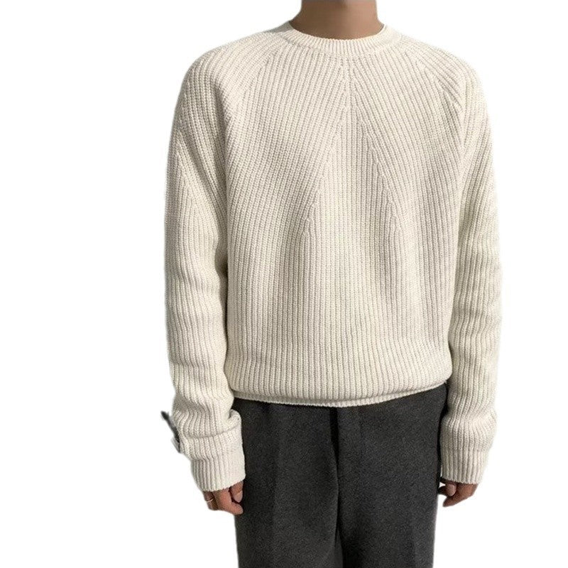 Men's Comfortable Knit Sweater with Fine Rib Pattern Mune Fashion