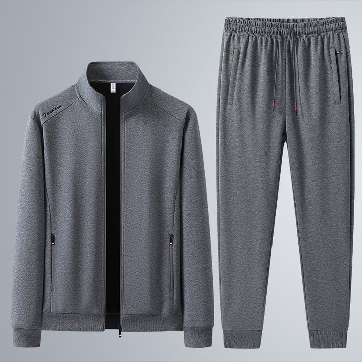 Men's tracksuit with stand-up collar and zipper