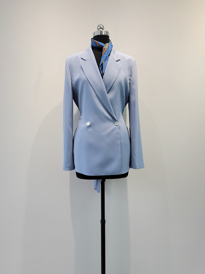 Women Elegant Satin Wrap Blazer Mune Fashion