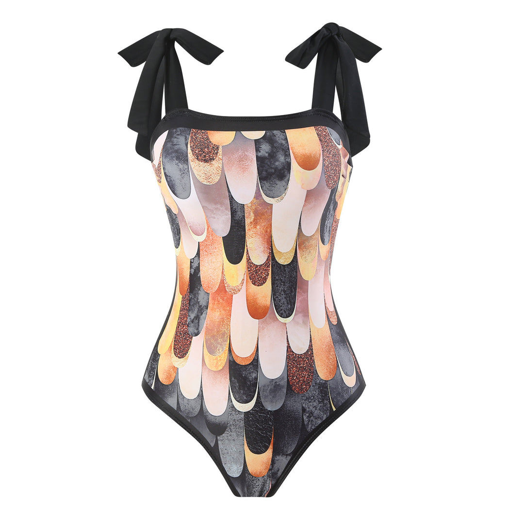 Damen Wickelrock mit künstlerischem Design und elastischem Bund Echo Archiv