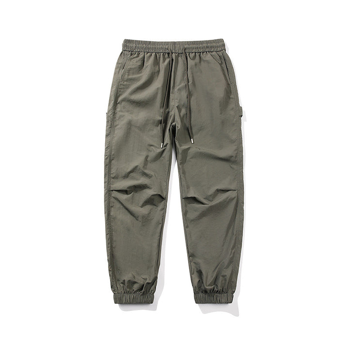 Men's Technical Ripstop Jogger Pants with Drawstring, Knee Panels and Ribbed Cuff Mune Fashion