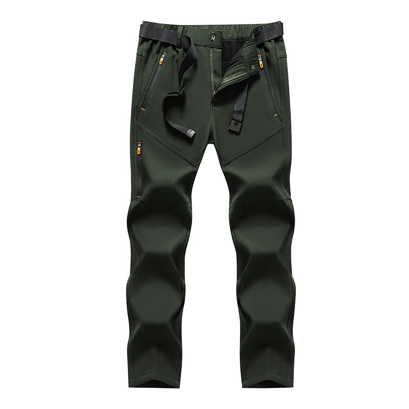 Men's technical softshell outdoor pants with pre-shaped knees, water-repellent zippers & integrated belt Mune Fashion