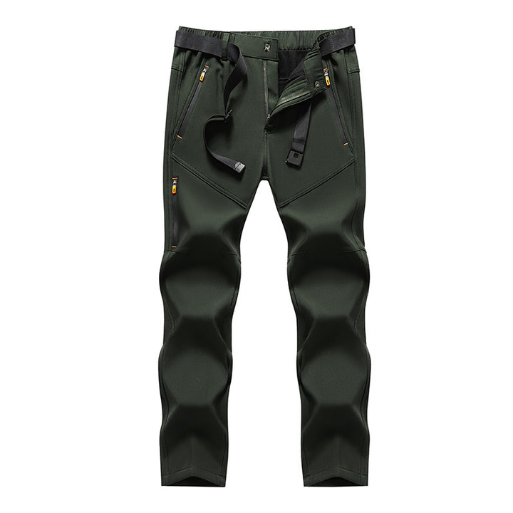 Men's technical softshell outdoor pants with pre-shaped knees, water-repellent zippers & integrated belt Mune Fashion