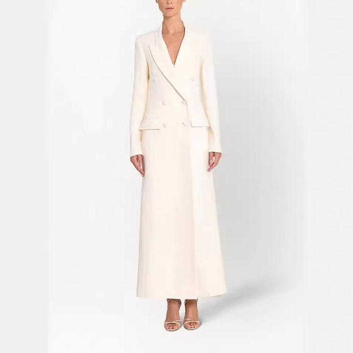 Ladies' blazer-style maxi dress with double-breasted Mune Fashion