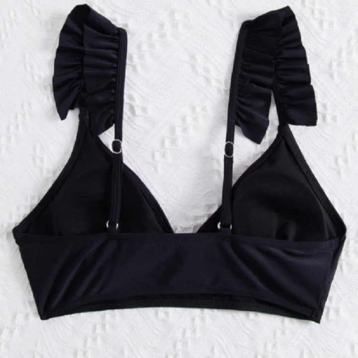 Women Triangle Bikini Top with Voluminous Ruffle Details Mune Fashion