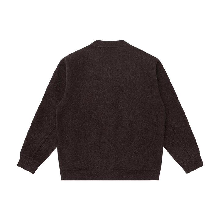 Unisex Short Cut Knitted Jacket in Boxy Bomber Style with Standing Collar and Button Placket Mune Fashion