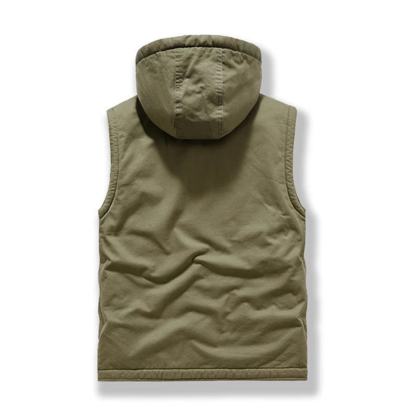 Men's padded utility vest with teddy lining and hood Mune Fashion